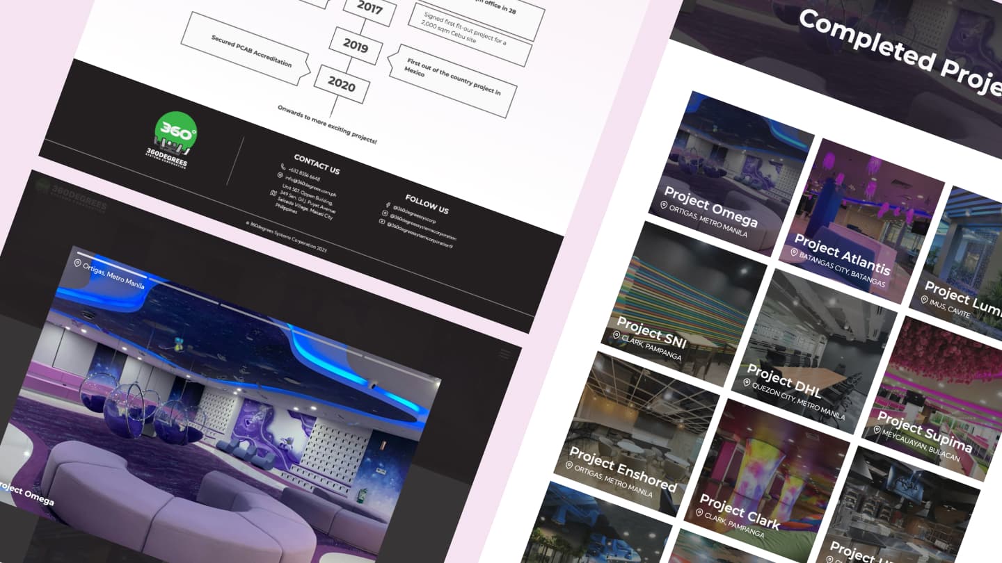 project preview for 360degrees website
