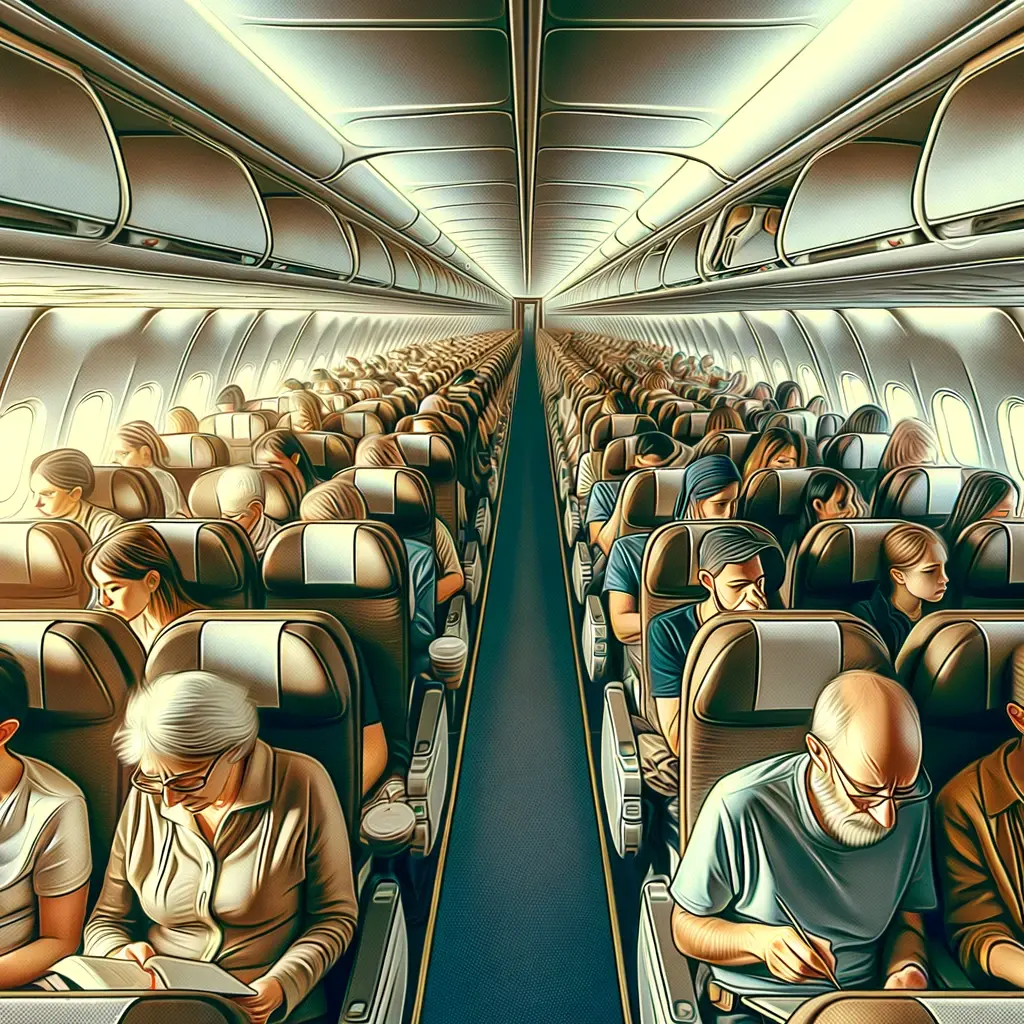 Photo of airplane passengers, likened to the user segment that do not need to deal with the complexities of flying