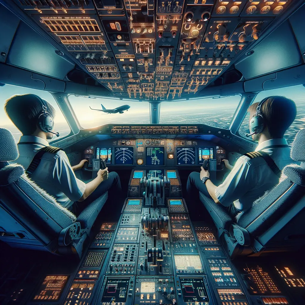 Photo of airplane pilots in a cockpit, likened to the user segment that are comfortable with complexity